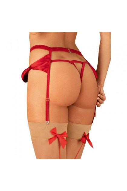 PORTE-JARRETELLE ROUGE RUBINESA GARTER BELT - OBSESSIVE - L/XL