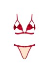 Ensemble lingerie rouge 2 pièces rubinesa set - OBSESSIVE - S/M