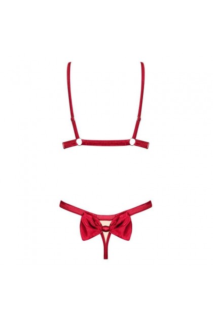 Ensemble lingerie rouge 2 pièces rubinesa set - OBSESSIVE - S/M