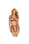 Ensemble lingerie chair 3 pièces nudelia set nude - OBSESSIVE - S/M