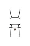ENSEMBLE LINGERIE CHAIR 3 PIÈCES NUDELIA SET NUDE - OBSESSIVE - S/M