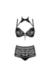 ENSEMBLE LINGERIE NOIR 2 PIÈCES ELIZENES SET - OBSESSIVE - S/M