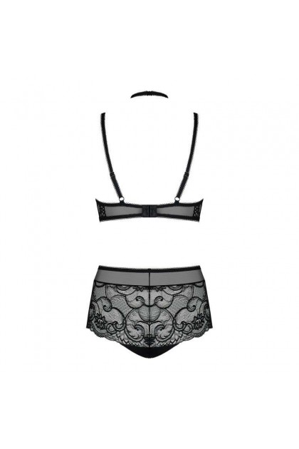 ENSEMBLE LINGERIE NOIR 2 PIÈCES ELIZENES SET - OBSESSIVE - S/M
