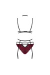 Ensemble lingerie 3 pièces bordeaux sugestina - OBSESSIVE - L/XL