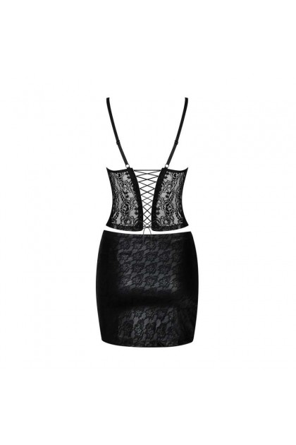CORSET + JUPE NOIRE FELISITA - OBSESSIVE - L/XL