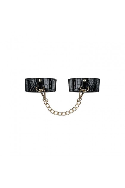 MENOTTES AVEC CHAÎNE NOIRE A768 CUFFS - OBSESSIVE - O/S
