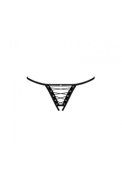 STRING OUVERT NOIR REMEDIOSA THONG - OBSESSIVE - 2XL/3XL