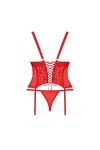 Corset et string rouge blossmina corset - OBSESSIVE - 4XL/5XL
