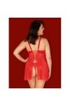 NUISETTE ET STRING ROUGE BLOSSMINA CHEMISE - OBSESSIVE - 6XL/7XL