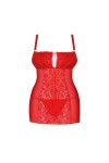 NUISETTE ET STRING ROUGE BLOSSMINA CHEMISE - OBSESSIVE - 6XL/7XL