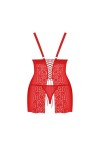 NUISETTE ET STRING ROUGE BLOSSMINA CHEMISE - OBSESSIVE - 6XL/7XL