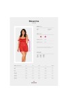 NUISETTE ET STRING ROUGE BLOSSMINA CHEMISE - OBSESSIVE - 6XL/7XL