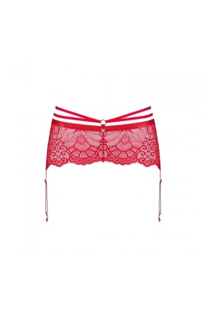PORTE-JARRETELLE ROUGE LOVENTY GARTER BELT - OBSESSIVE - L/XL