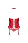 CORSET ET STRING ROUGE FLAMERIA CORSET - OBSESSIVE - L/XL