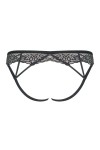 STRING OUVERT NOIR MESHLOVE CROTCHLESS THONG - OBSESSIVE - L/XL