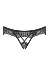 STRING OUVERT NOIR MESHLOVE CROTCHLESS THONG - OBSESSIVE - L/XL