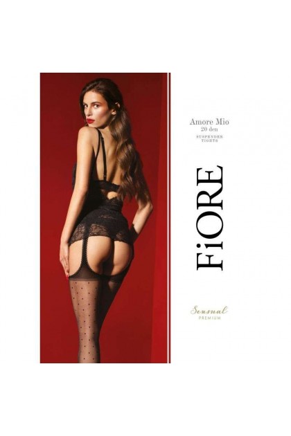 BAS JARRETELLES 20 DEN AMORE MIO NOIR - QUALITÉ PREMIUM - TAILLE 2