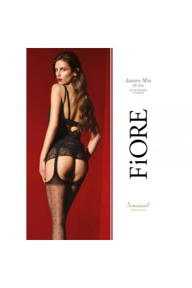 BAS JARRETELLES 20 DEN AMORE MIO NOIR - QUALITÉ PREMIUM - TAILLE 4