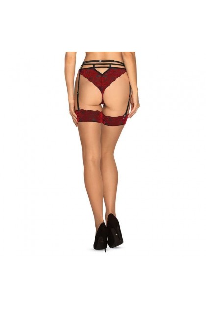 Bas bordeaux sugestina stockings - OBSESSIVE - L/XL