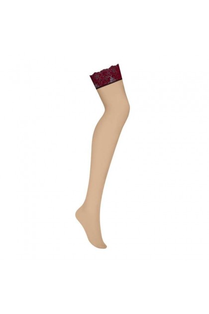 Bas bordeaux sugestina stockings - OBSESSIVE - L/XL