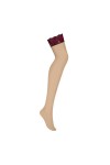 Bas bordeaux sugestina stockings - OBSESSIVE - L/XL