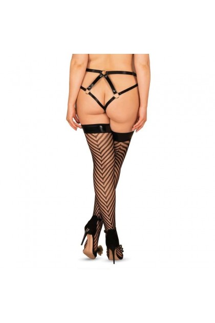 BAS NOIR S818 STOCKINGS - OBSESSIVE - L/XL