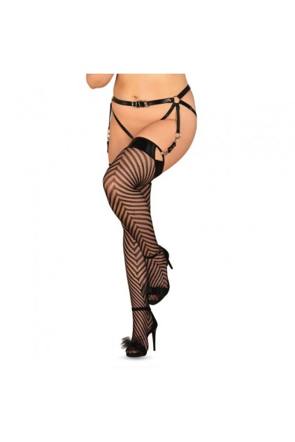 BAS NOIR S818 STOCKINGS - OBSESSIVE - 2XL/3XL