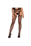 BAS JARRETELLES NOIR S815 GARTER STOCKINGS - XL/XXL