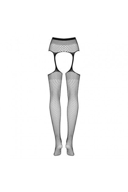 BAS JARRETELLES NOIR S815 GARTER STOCKINGS - XL/XXL