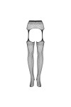 BAS JARRETELLES NOIR S815 GARTER STOCKINGS - XL/XXL