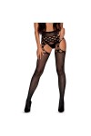 BAS JARRETELLES NOIR S816 GARTER STOCKINGS - S/M/L
