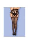 BAS JARRETELLES NOIR S816 GARTER STOCKINGS - S/M/L