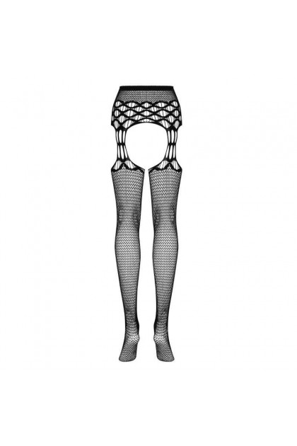 BAS JARRETELLES NOIR S816 GARTER STOCKINGS - XL/XXL