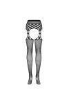 BAS JARRETELLES NOIR S816 GARTER STOCKINGS - XL/XXL
