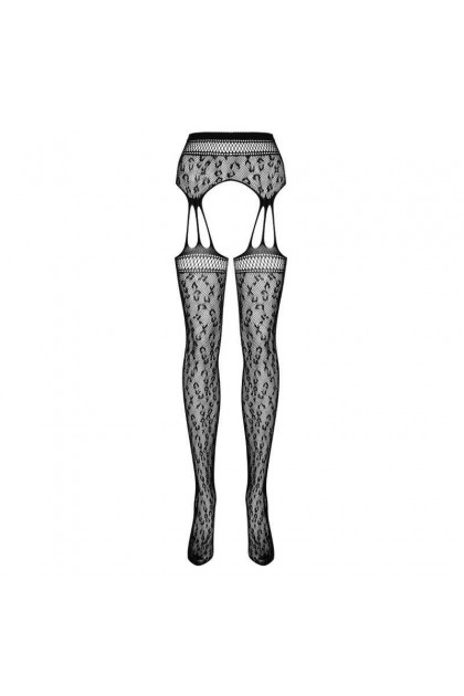 BAS JARRETELLES NOIR S817 GARTER STOCKINGS - S/M/L