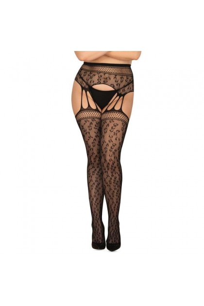 BAS JARRETELLES NOIR S817 GARTER STOCKINGS - S/M/L