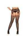 BAS JARRETELLES NOIR S817 GARTER STOCKINGS - S/M/L