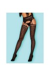 BAS JARRETELLES NOIR S817 GARTER STOCKINGS - S/M/L