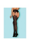 BAS JARRETELLES NOIR S817 GARTER STOCKINGS - S/M/L