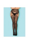 BAS JARRETELLES NOIR S817 GARTER STOCKINGS - S/M/L