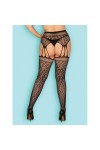 BAS JARRETELLES NOIR S817 GARTER STOCKINGS - S/M/L