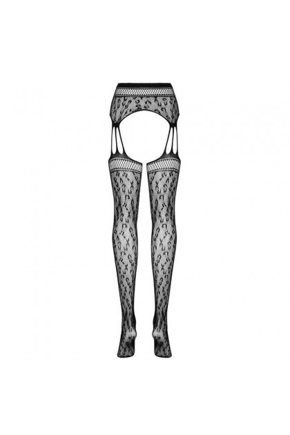 BAS JARRETELLES NOIR S817 GARTER STOCKINGS - S/M/L