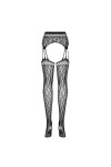 BAS JARRETELLES NOIR S817 GARTER STOCKINGS - S/M/L
