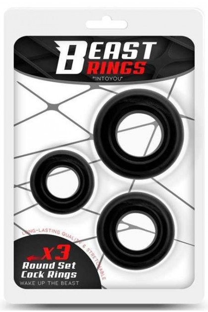 Lot de 3 cockrings souples beast ring noirs - Love Shop Avenue
