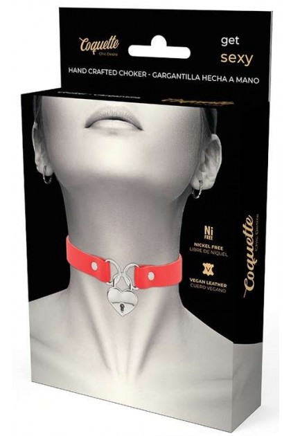 COLLIER COQUETTE PENDENTIF COEUR ROUGE