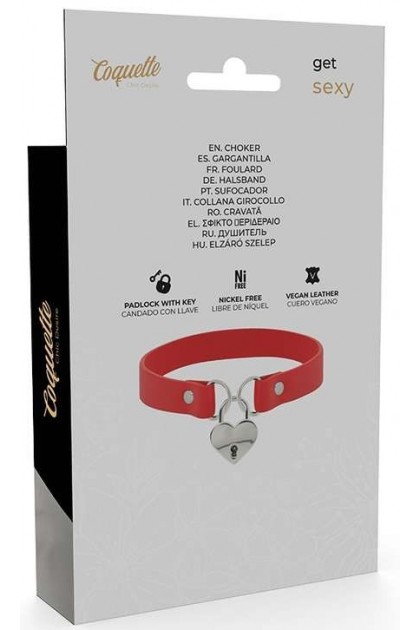 COLLIER COQUETTE PENDENTIF COEUR ROUGE