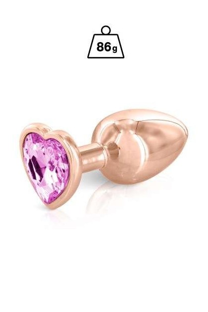 Plug bijou coeur or rosé alu gloria 86g taille m - Love Shop Avenue