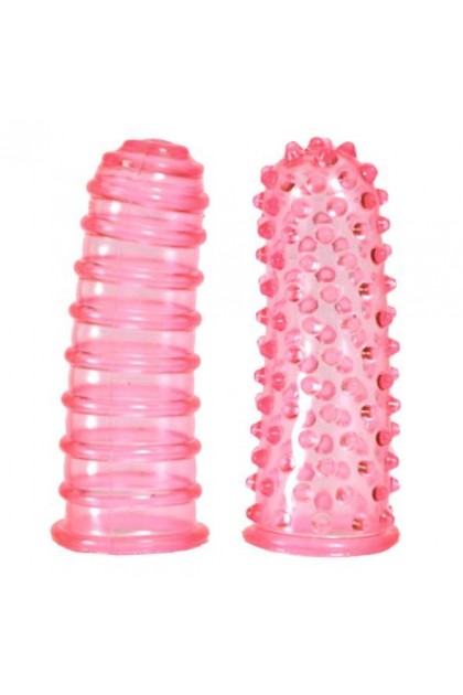 Lot de 2 doigts chinois en jelly doux avec picots et striés