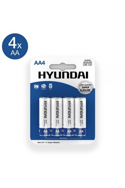 PILES ULTRA ALKALINE HYUNDAI LR6 AA (X4)