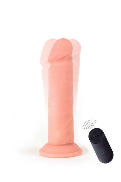 Gode vibrant réaliste ventouse 21cm télécommande chair